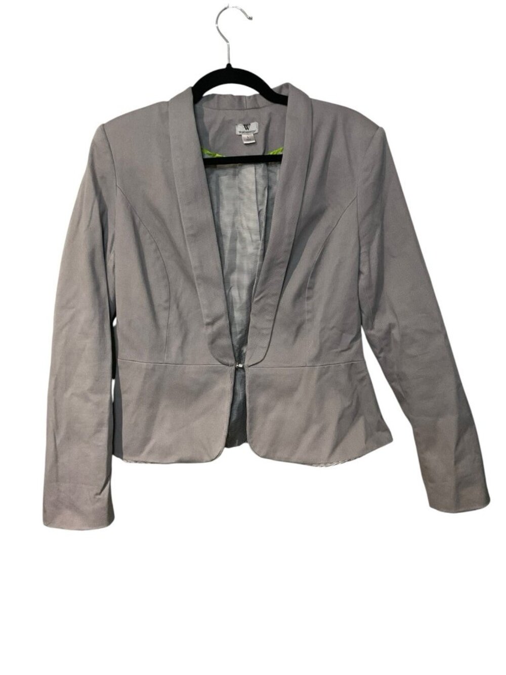 Worthington Womens L Gray Blazer Hook Close
